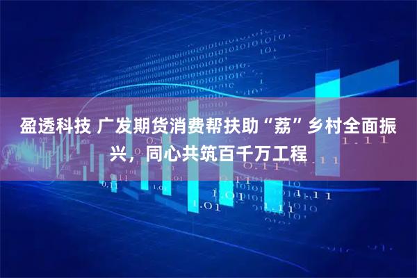 盈透科技 广发期货消费帮扶助“荔”乡村全面振兴,同心共筑百千万工程