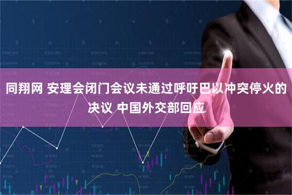同翔网 安理会闭门会议未通过呼吁巴以冲突停火的决议 中国外交部回应